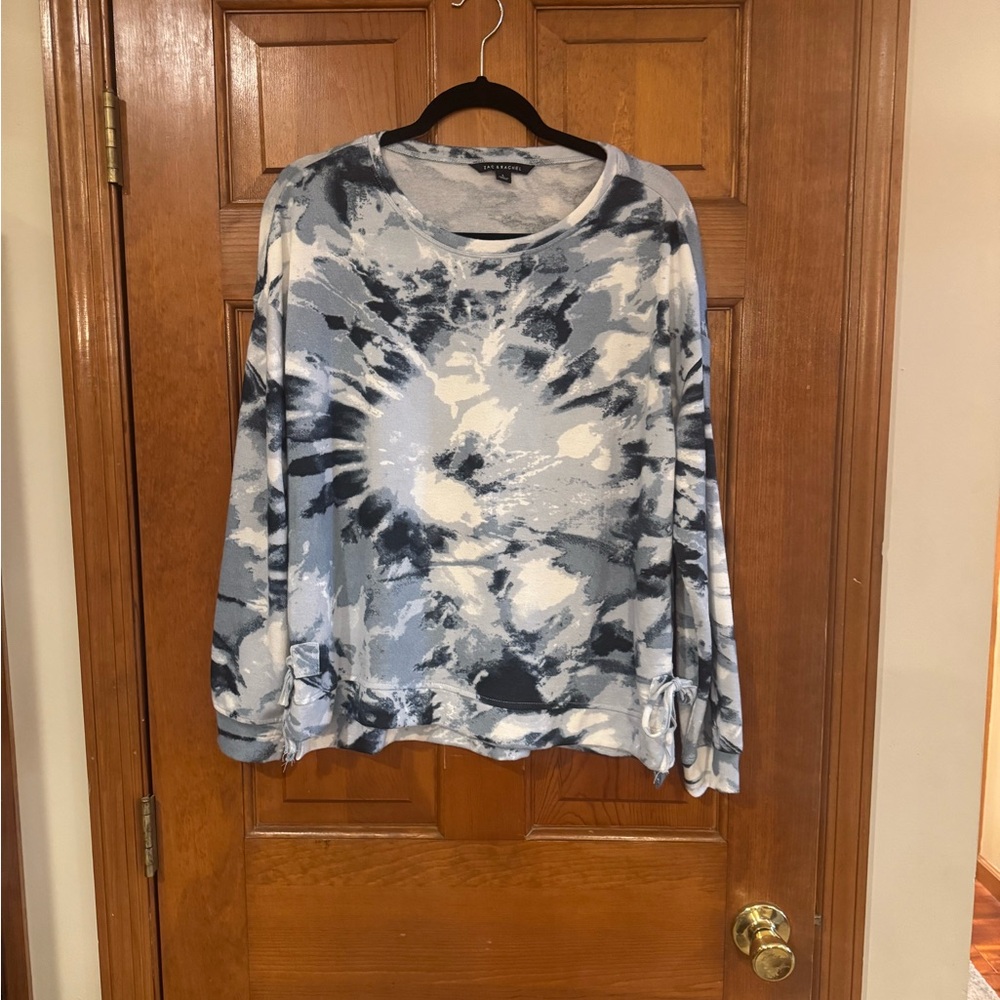 Zac & Rachel Tie-Dye Blue and White Sweater
